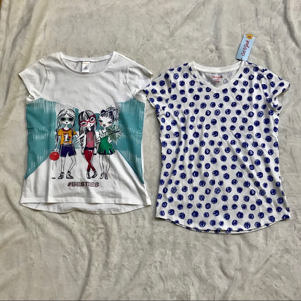 Lot of 2 Cute Girl summer T-shirts -size 10-12